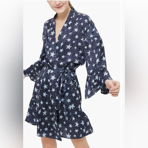 Topshop Other - TOPSHOP Satin Blue Shorty Robe
